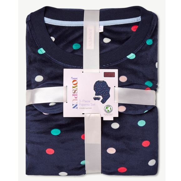 NWT Women's Velour Pajama set with eye mask - Picture 1 of 5